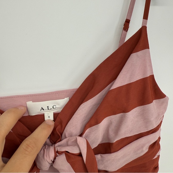 A.L.C Laurel Striped Cutout Dress Size 4 - Picture 4 of 7